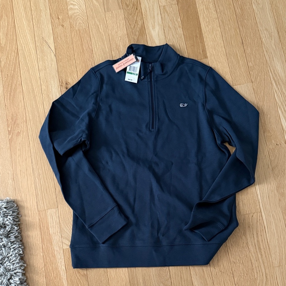 Vineyard Vines Kids Dark Blue Quarter-Zip Pullover